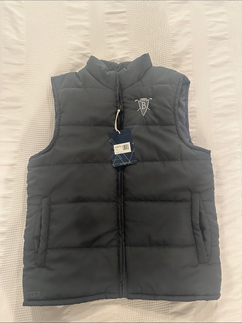 Kids Quilted Puffer Vest - Dark Gray